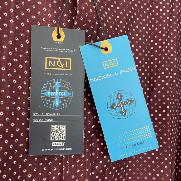 Nickel and Iron Burgundy Long Sleeve Button Down Shirt Men's (Size Small) - Picture 5 of 5